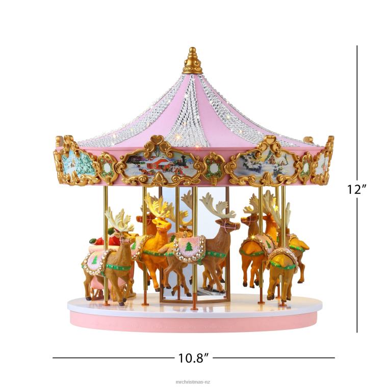 Mr. Christmas Decoration 12 Animated & Musical Pink Crystal Carousel 0J02626