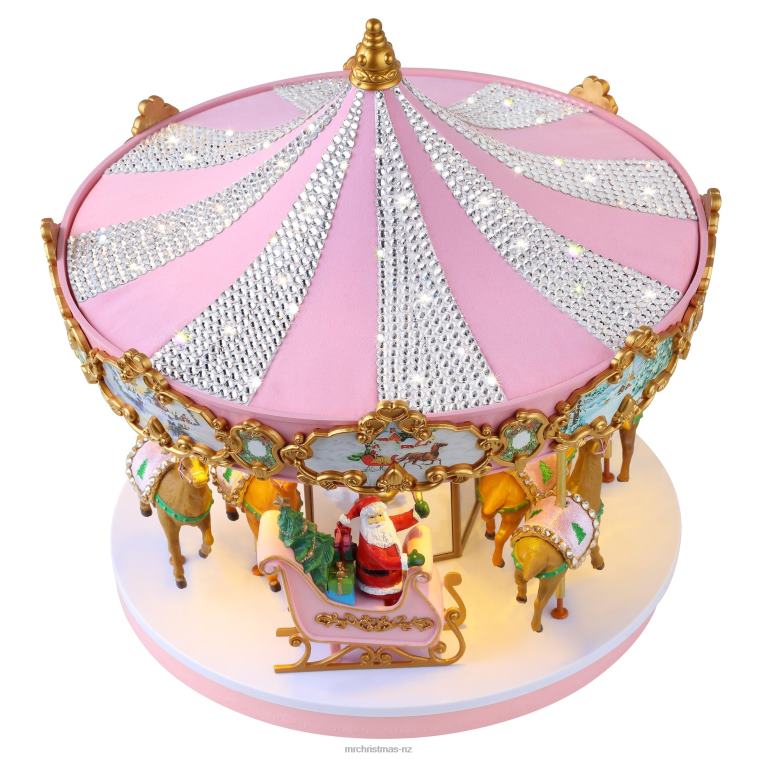 Mr. Christmas Decoration 12 Animated & Musical Pink Crystal Carousel 0J02626