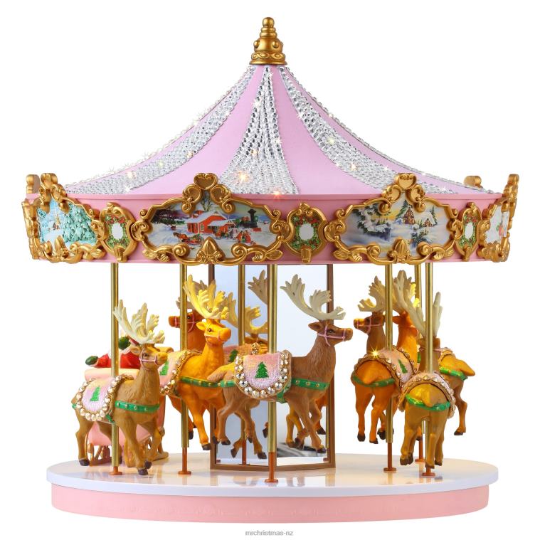 Mr. Christmas Decoration 12 Animated & Musical Pink Crystal Carousel 0J02626