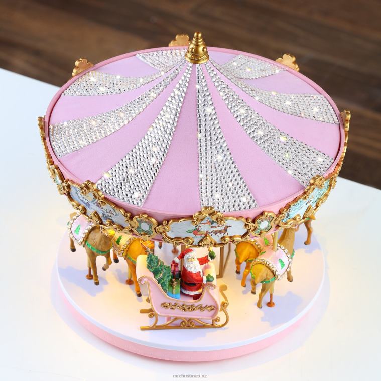 Mr. Christmas Decoration 12 Animated & Musical Pink Crystal Carousel 0J02626