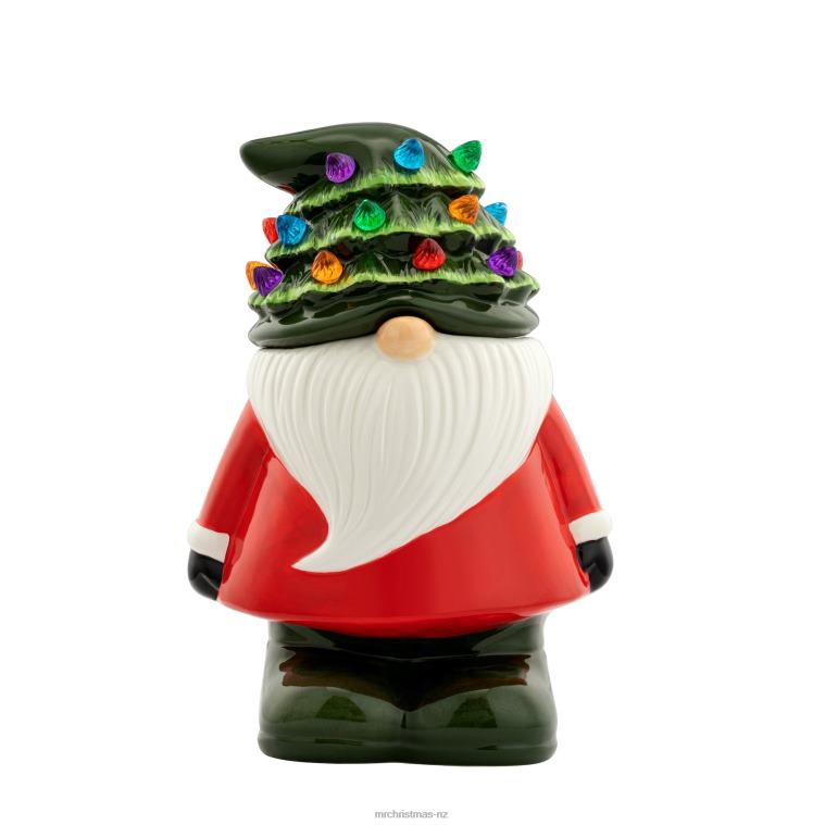 Mr. Christmas Decoration 10.75 Nostalgic Ceramic Lit Gnome Cookie Jar 0J026103