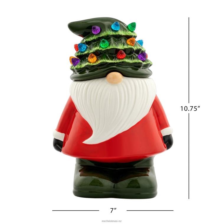 Mr. Christmas Decoration 10.75 Nostalgic Ceramic Lit Gnome Cookie Jar 0J026103