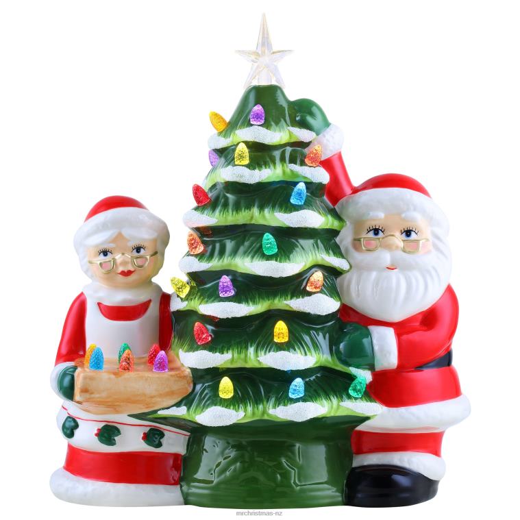Mr. Christmas Decoration 12 Santa & Mrs Claus Nostalgic Ceramic Tree 0J026168