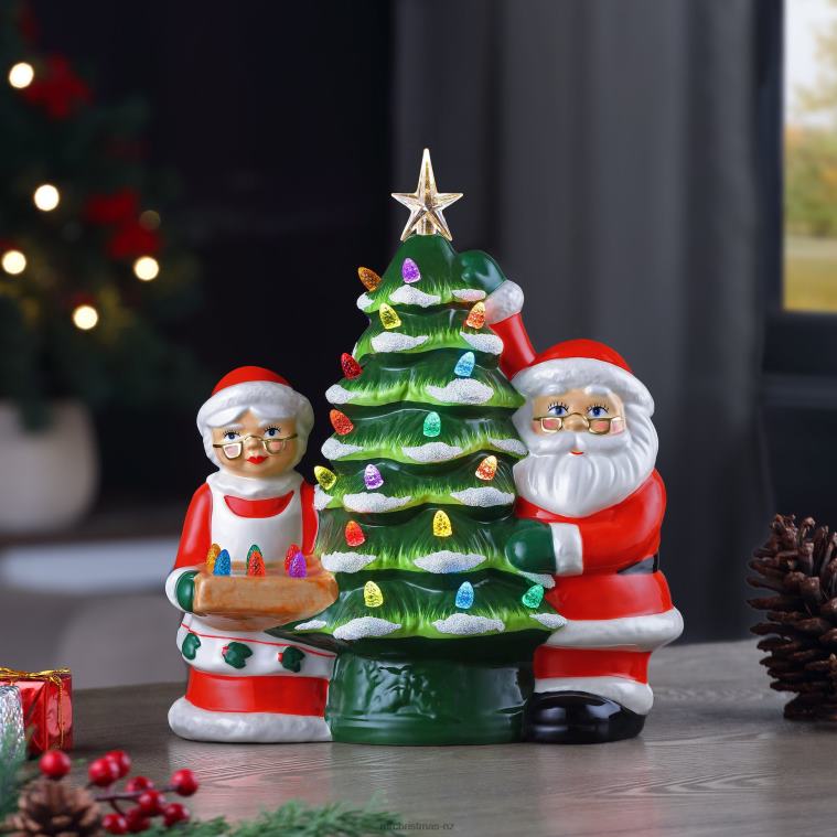 Mr. Christmas Decoration 12 Santa & Mrs Claus Nostalgic Ceramic Tree 0J026168