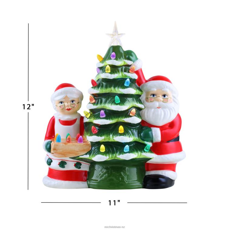 Mr. Christmas Decoration 12 Santa & Mrs Claus Nostalgic Ceramic Tree 0J026168