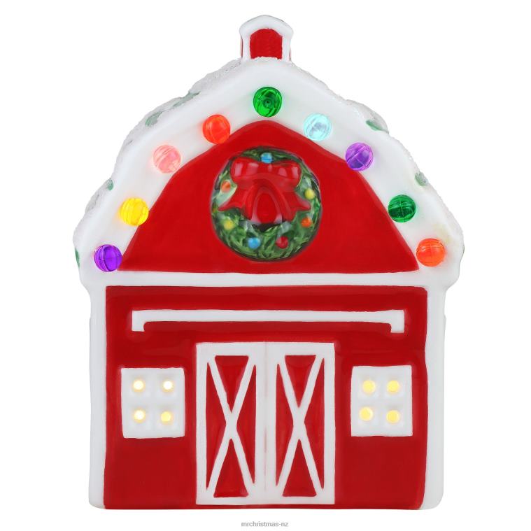 Mr. Christmas Decoration 5 Nostalgic Ceramic Village Barn 0J02653