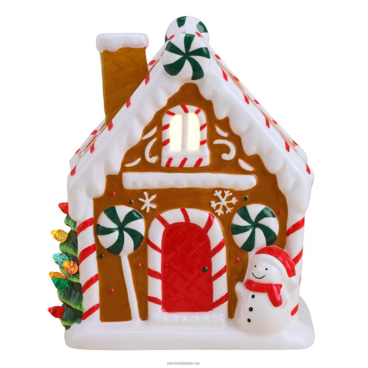 Mr. Christmas Decoration 7 Nostalgic Ceramic Lit Gingerbread House-Brown 0J02654