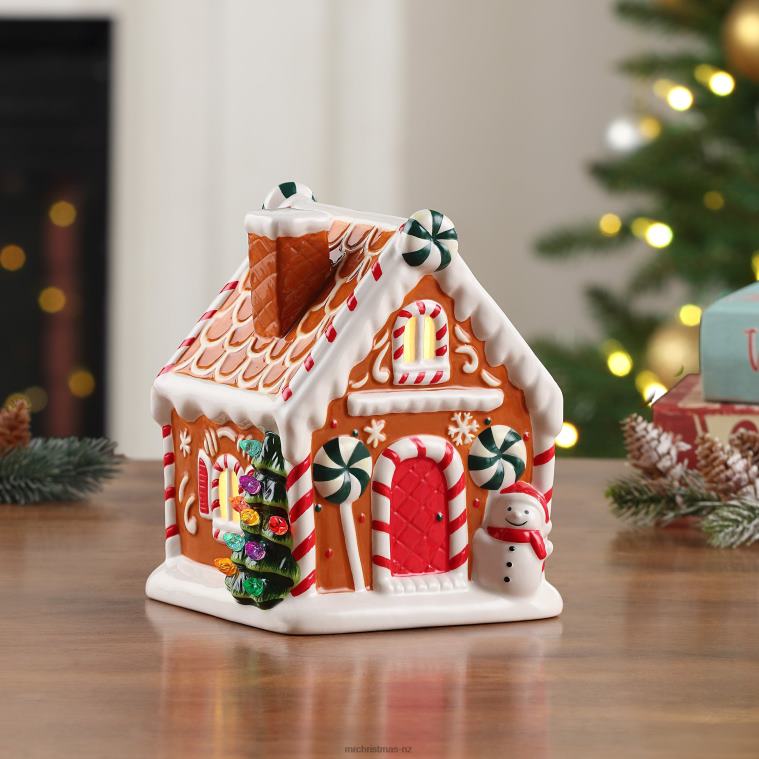 Mr. Christmas Decoration 7 Nostalgic Ceramic Lit Gingerbread House-Brown 0J02654