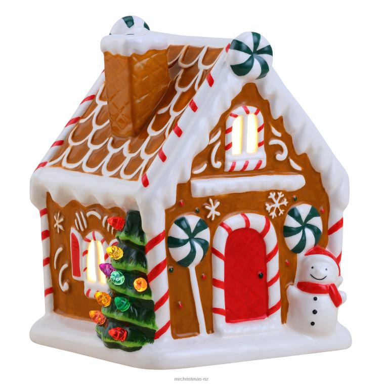 Mr. Christmas Decoration 7 Nostalgic Ceramic Lit Gingerbread House-Brown 0J02654