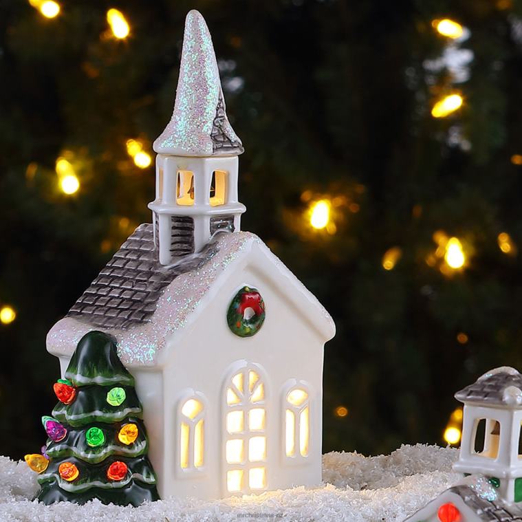Mr. Christmas Decoration 8 Nostalgic Ceramic Village Church 0J02651