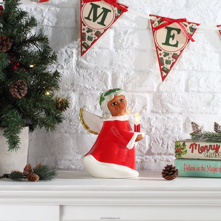 Mr. Christmas Decoration 9 Nostalgic Ceramic Lit Black Angel 0J02662