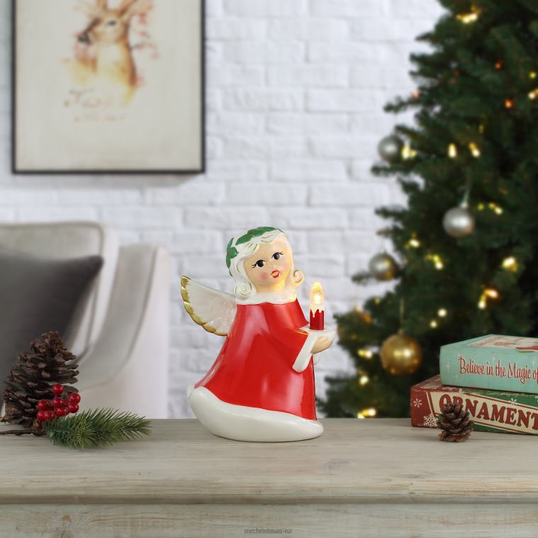Mr. Christmas Decoration 9 Nostalgic Ceramic Lit White Angel 0J02661