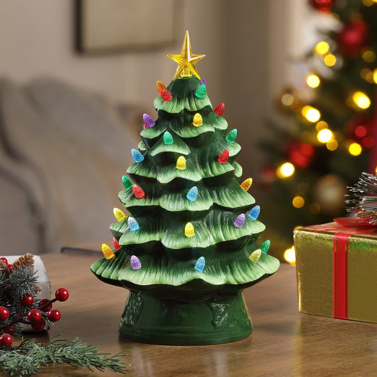 Mr. Christmas Decoration 12 Nostalgic Ceramic Tree-Green 0J026231