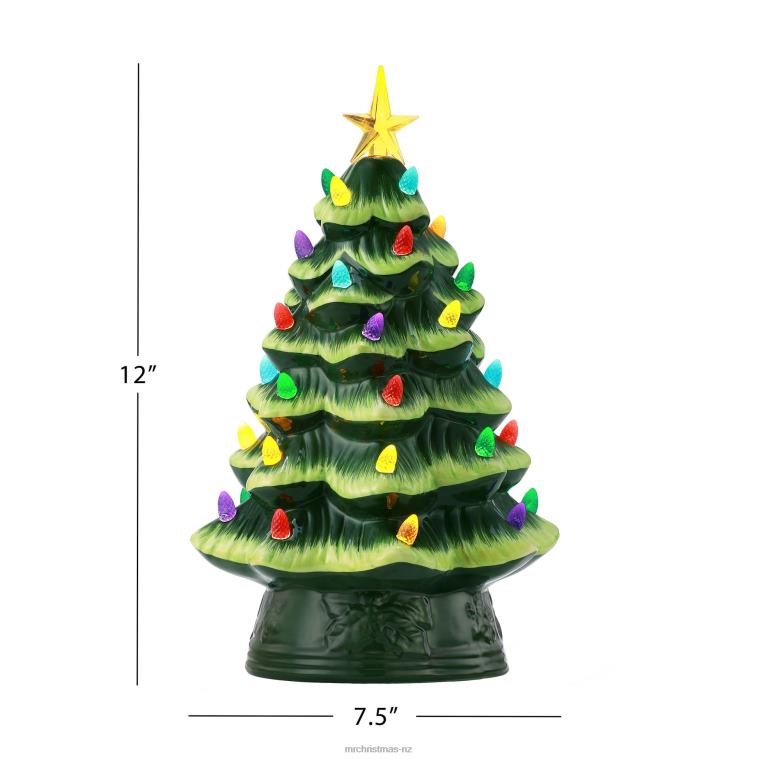 Mr. Christmas Decoration 12 Nostalgic Ceramic Tree-Green 0J026231