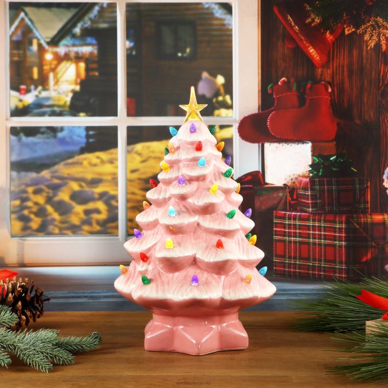 Mr. Christmas Decoration 14 Nostalgic Ceramic Tree-Pink 0J026234