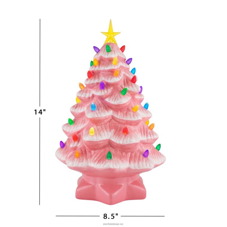 Mr. Christmas Decoration 14 Nostalgic Ceramic Tree-Pink 0J026234