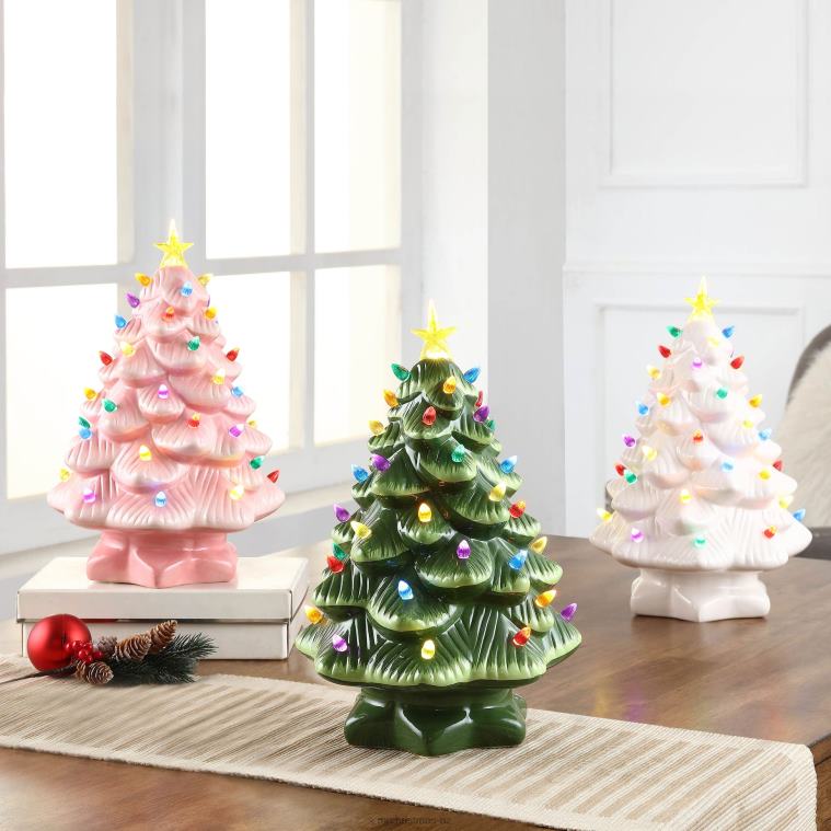 Mr. Christmas Decoration 14 Nostalgic Ceramic Tree-Pink 0J026234