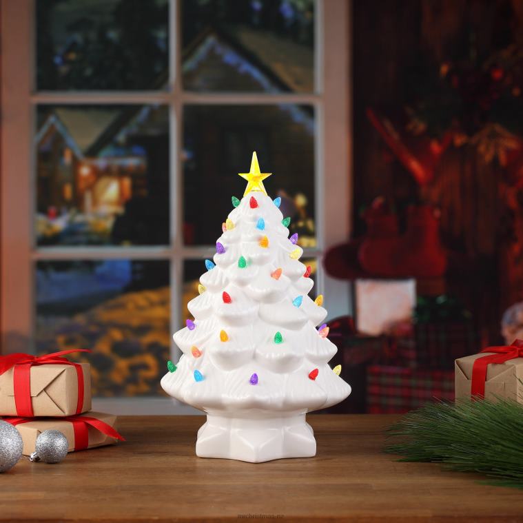 Mr. Christmas Decoration 14 Nostalgic Ceramic Tree-White 0J026236
