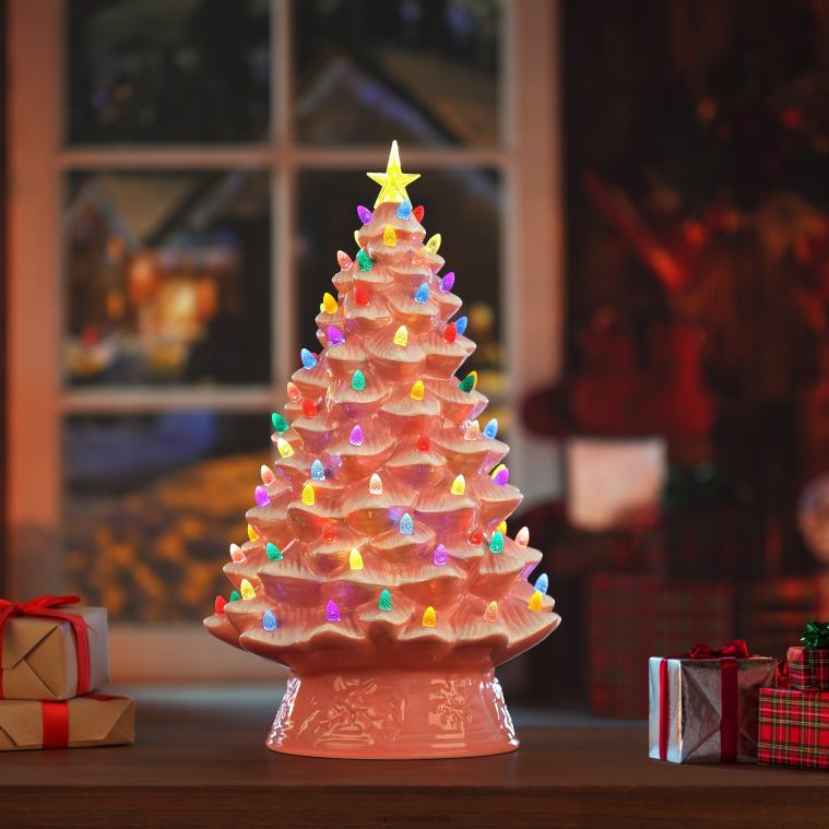 Mr. Christmas Decoration 18 Nostalgic Ceramic Tree-Pink 0J026235
