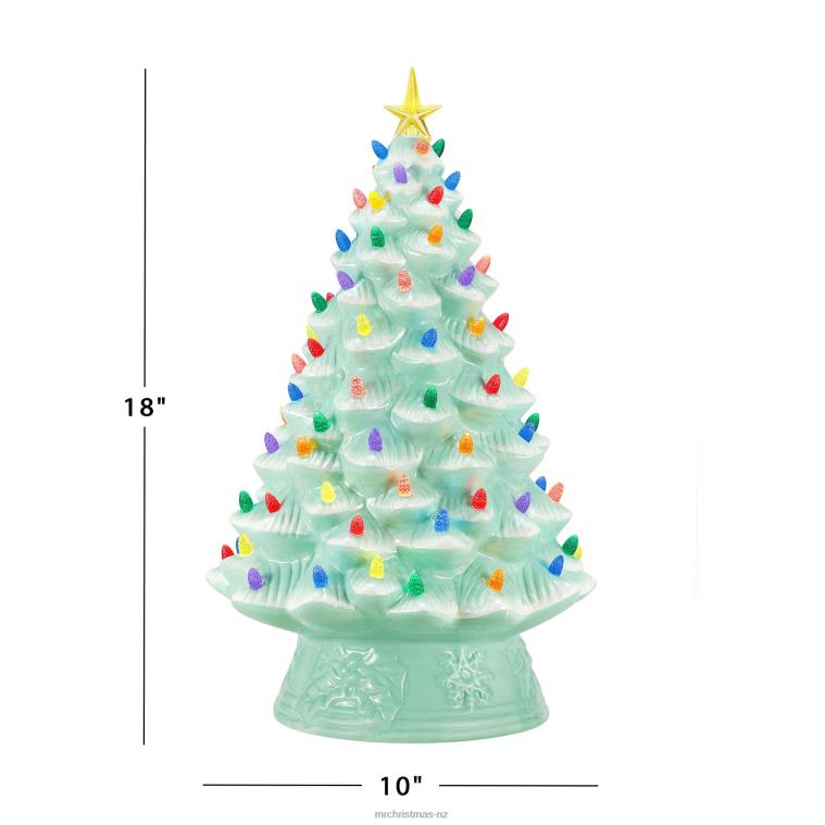 Mr. Christmas Decoration 18 Nostalgic Ceramic Tree-Seafoam 0J026238