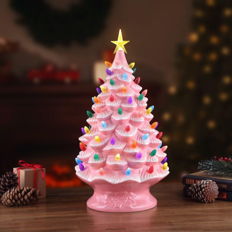 Mr. Christmas Decoration 24 Nostalgic Ceramic Tree-Pink 0J026171
