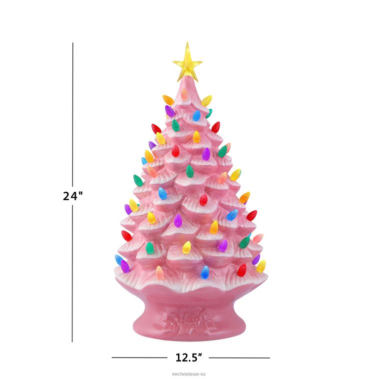 Mr. Christmas Decoration 24 Nostalgic Ceramic Tree-Pink 0J026171