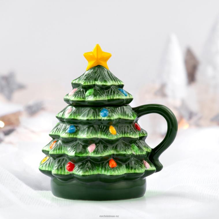 Mr. Christmas Decoration 6 Nostalgic Ceramic Tree Lidded Mug 0J026174