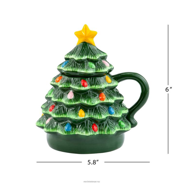 Mr. Christmas Decoration 6 Nostalgic Ceramic Tree Lidded Mug 0J026174