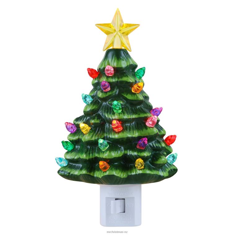 Mr. Christmas Decoration Nostalgic Ceramic Tree Nightlight-Green 0J026244