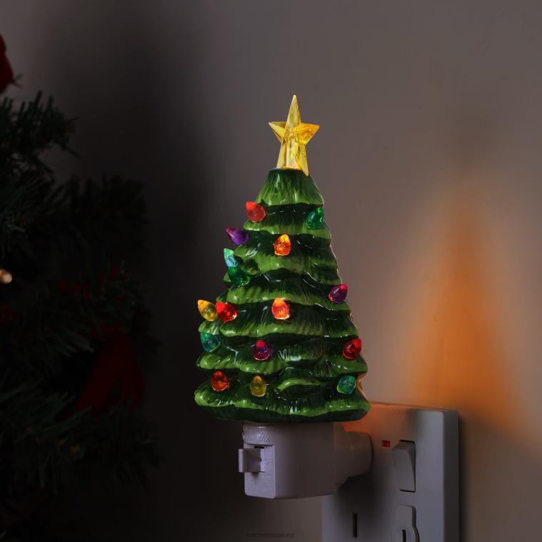 Mr. Christmas Decoration Nostalgic Ceramic Tree Nightlight-Green 0J026244