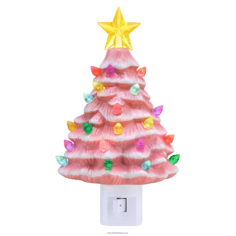 Mr. Christmas Decoration Nostalgic Ceramic Tree Nightlight-Pink 0J026243