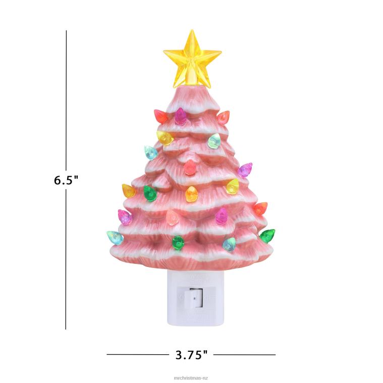 Mr. Christmas Decoration Nostalgic Ceramic Tree Nightlight-Pink 0J026243