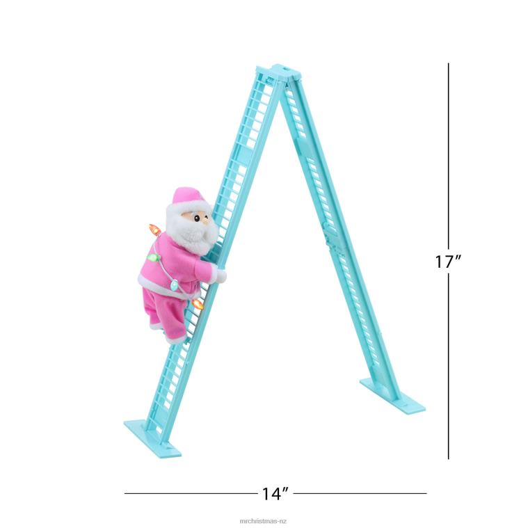 Mr. Christmas Decoration 17 Animated Tabletop Pastel Climbing White Santa 0J02644
