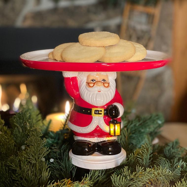 Mr. Christmas Decoration 10 Nostalgic Ceramic Cake Plate-White Santa 0J026107