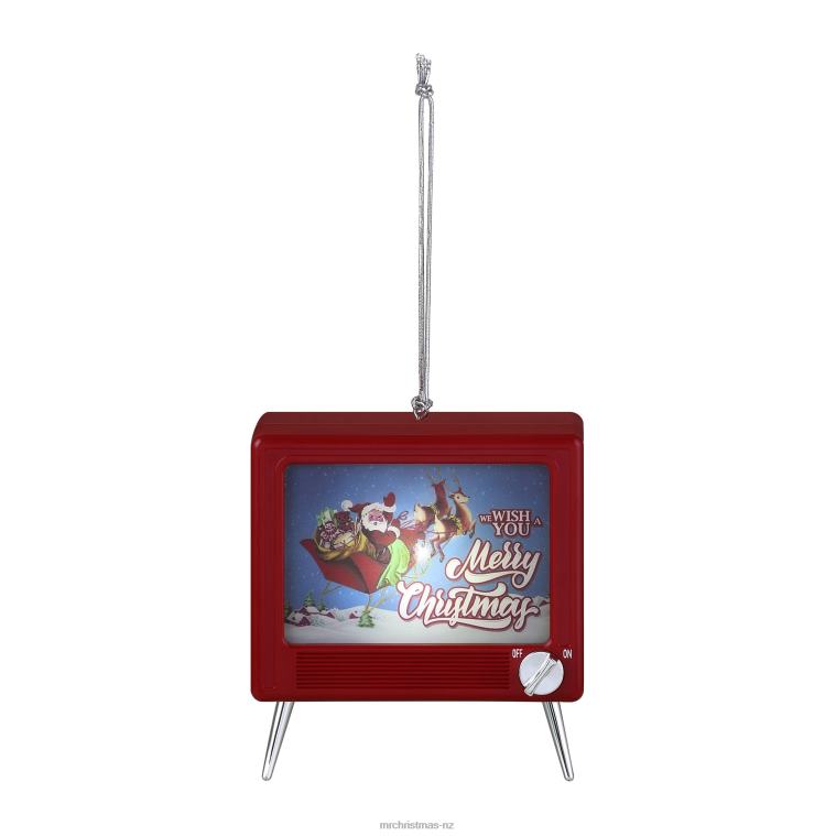 Mr. Christmas Decoration 3.75 Musical LED TV Ornament-Red 0J026148