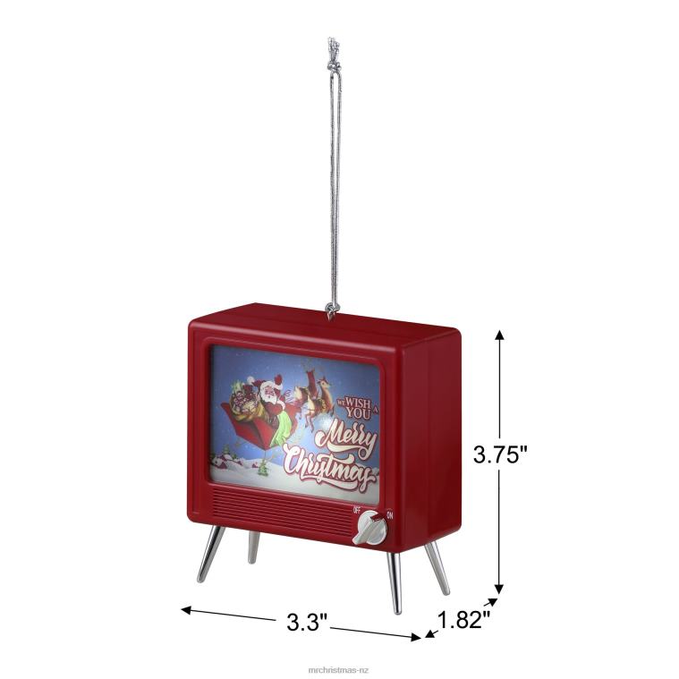 Mr. Christmas Decoration 3.75 Musical LED TV Ornament-Red 0J026148