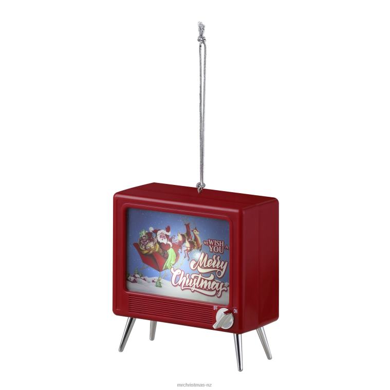 Mr. Christmas Decoration 3.75 Musical LED TV Ornament-Red 0J026148