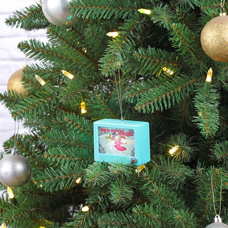 Mr. Christmas Decoration 3.75 Musical LED TV Ornament-Teal 0J026149