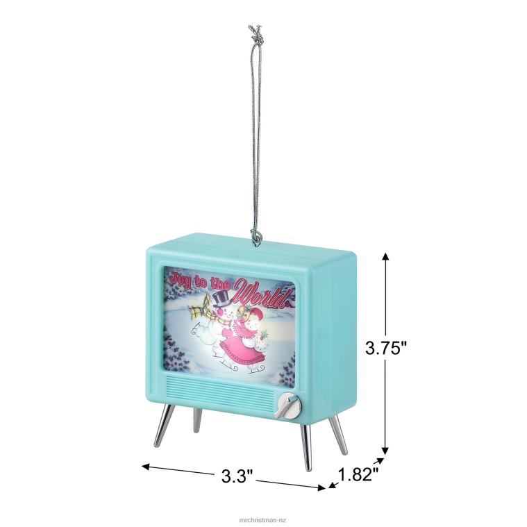 Mr. Christmas Decoration 3.75 Musical LED TV Ornament-Teal 0J026149