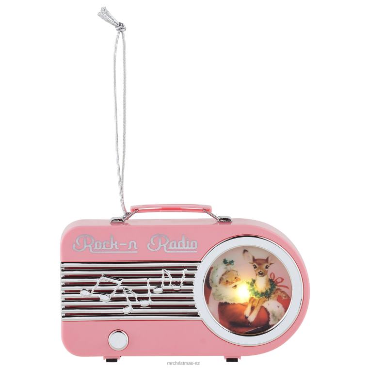 Mr. Christmas Decoration 4.75 Retro Radio Ornament-Pink 0J02682