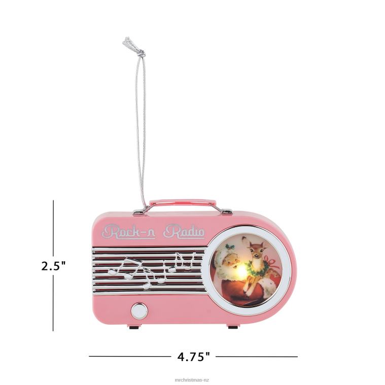 Mr. Christmas Decoration 4.75 Retro Radio Ornament-Pink 0J02682