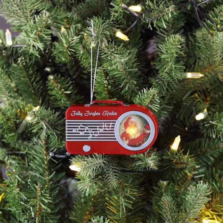 Mr. Christmas Decoration 4.75 Retro Radio Ornament-Red 0J02681