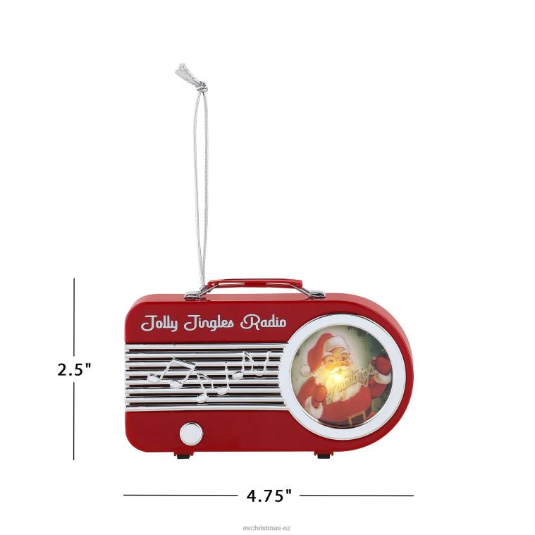 Mr. Christmas Decoration 4.75 Retro Radio Ornament-Red 0J02681