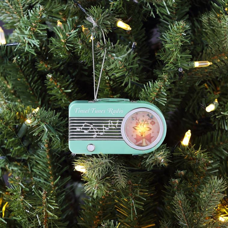Mr. Christmas Decoration 4.75 Retro Radio Ornament-Teal 0J02683