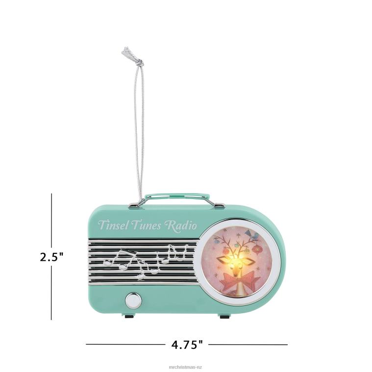 Mr. Christmas Decoration 4.75 Retro Radio Ornament-Teal 0J02683