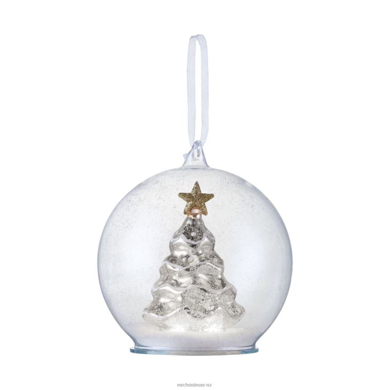 Mr. Christmas Decoration 5.5 Mercury Glass Tree Globe Ornament-Silver 0J02689