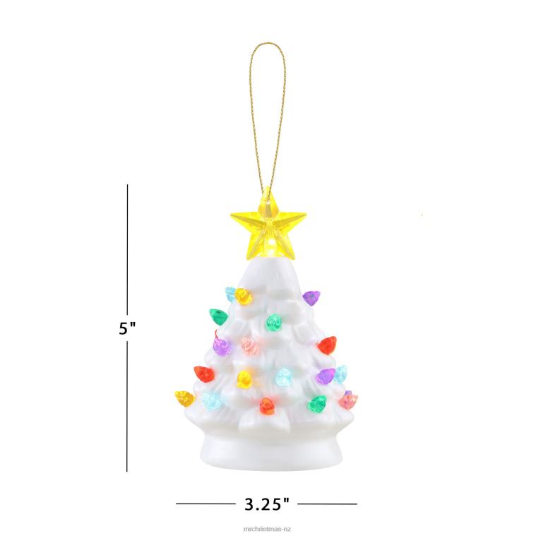 Mr. Christmas Decoration 5 Set of 3 Nostalgic Ceramic Tree Ornaments-White 0J026118