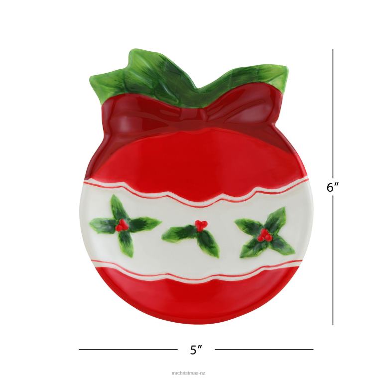 Mr. Christmas Decoration 6 Ceramic Trinket Tray Set-Ornament and Tree 0J02697