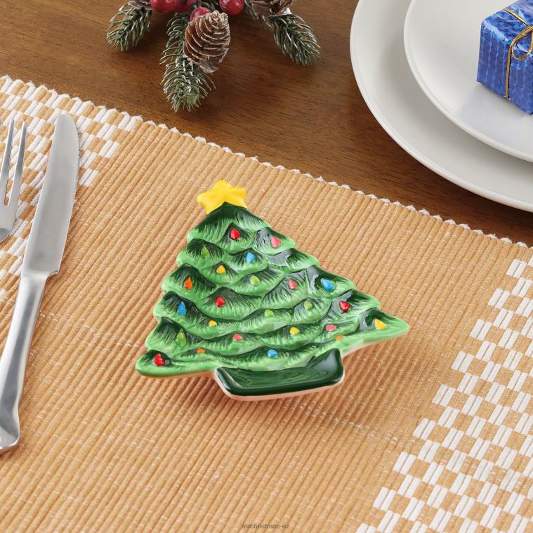 Mr. Christmas Decoration 6 Ceramic Trinket Tray Set-Ornament and Tree 0J02697