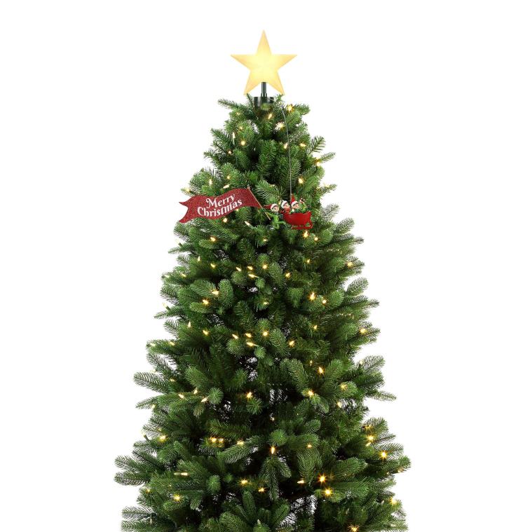 Mr. Christmas Decoration Animated Elves Sleigh Tree Topper with Banner 0J026160